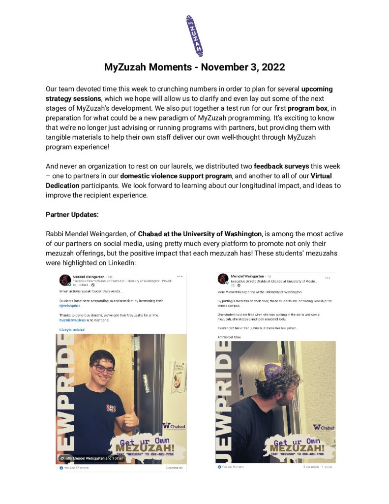 thumbnail of MyZuzah Moments – November 3, 2022